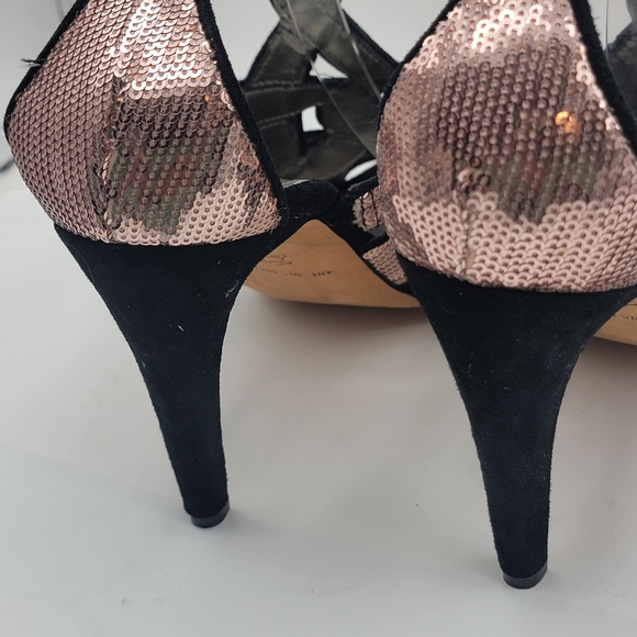 Antonio Melani Women Heels Pink Sequin Strappy Sandal Size 10M #S1232 - Picture 3 of 5
